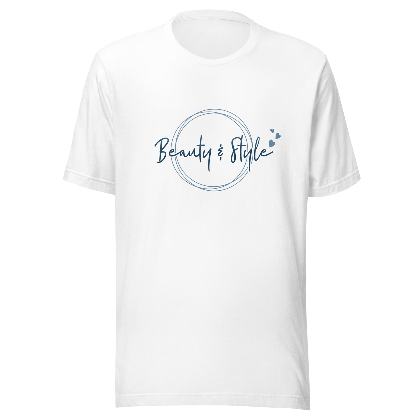 Elyx "Beauty & Style" Elegant Graphic Tee - Minimalist Script Design for Women