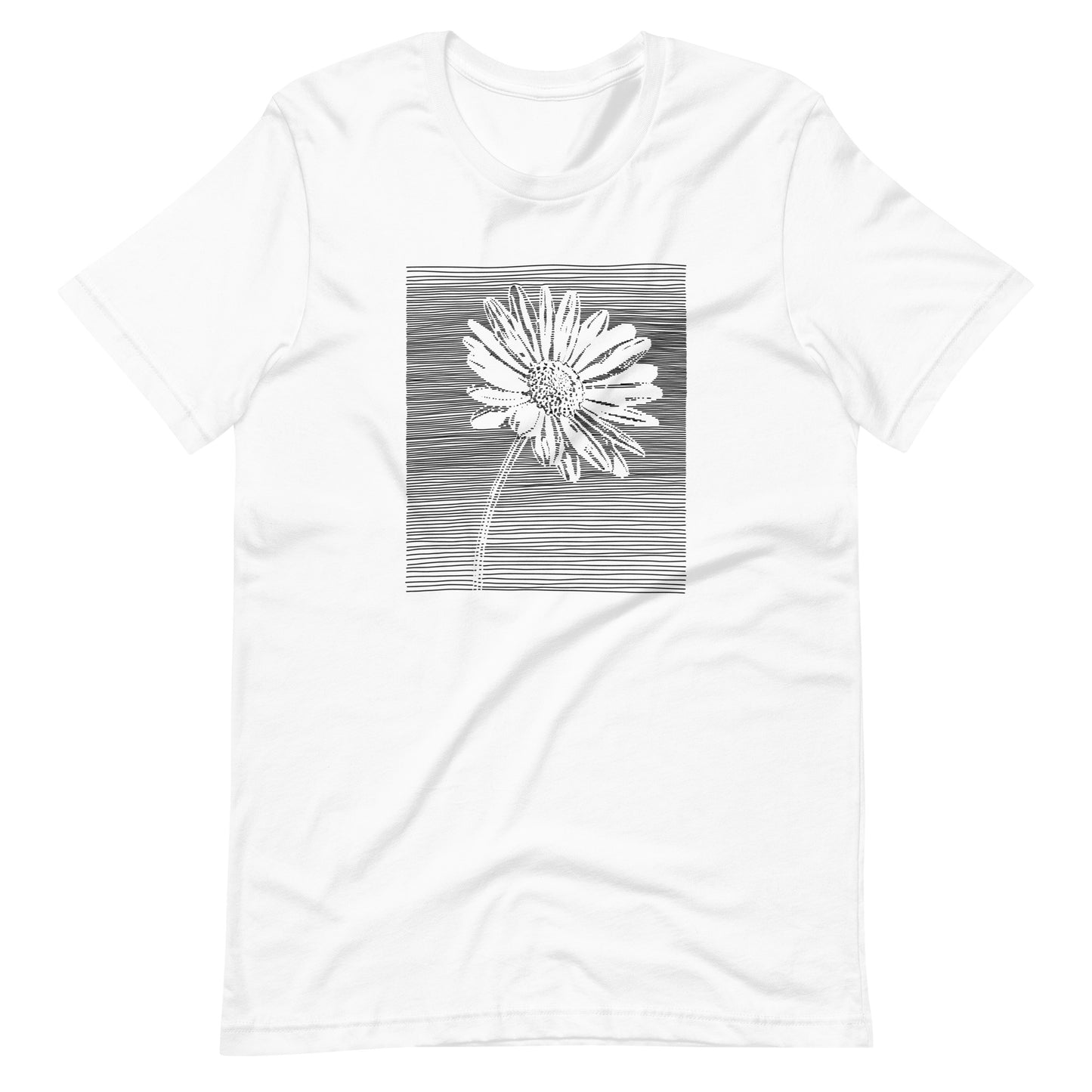 Elyx Minimalist Daisy Line Art Woman Graphic Tee