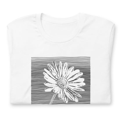 Elyx Minimalist Daisy Line Art Woman Graphic Tee