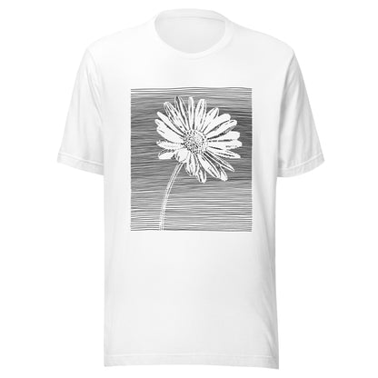 Elyx Minimalist Daisy Line Art Woman Graphic Tee