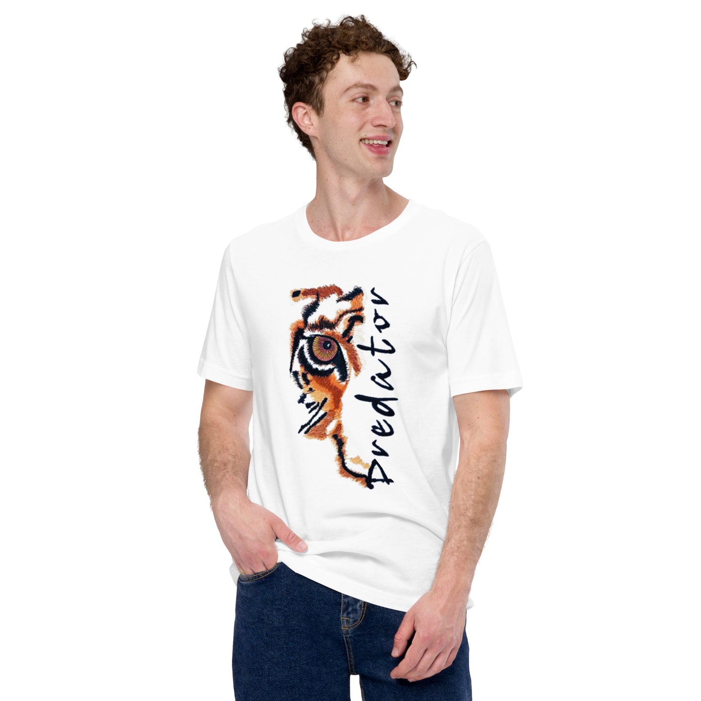 Predator Tiger Eye Graphic Tee - Minimalist Luxe Streetwear T-Shirt