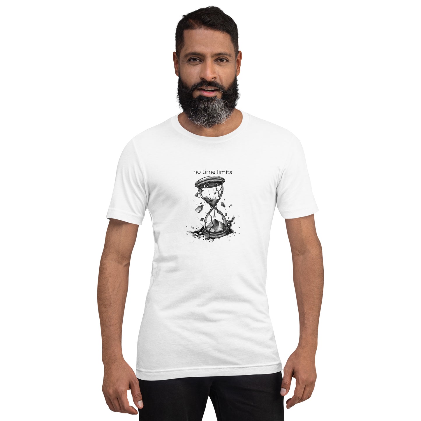 No Time Limits Hourglass Graphic Tee - Surrealist Minimalist Art T-Shirt