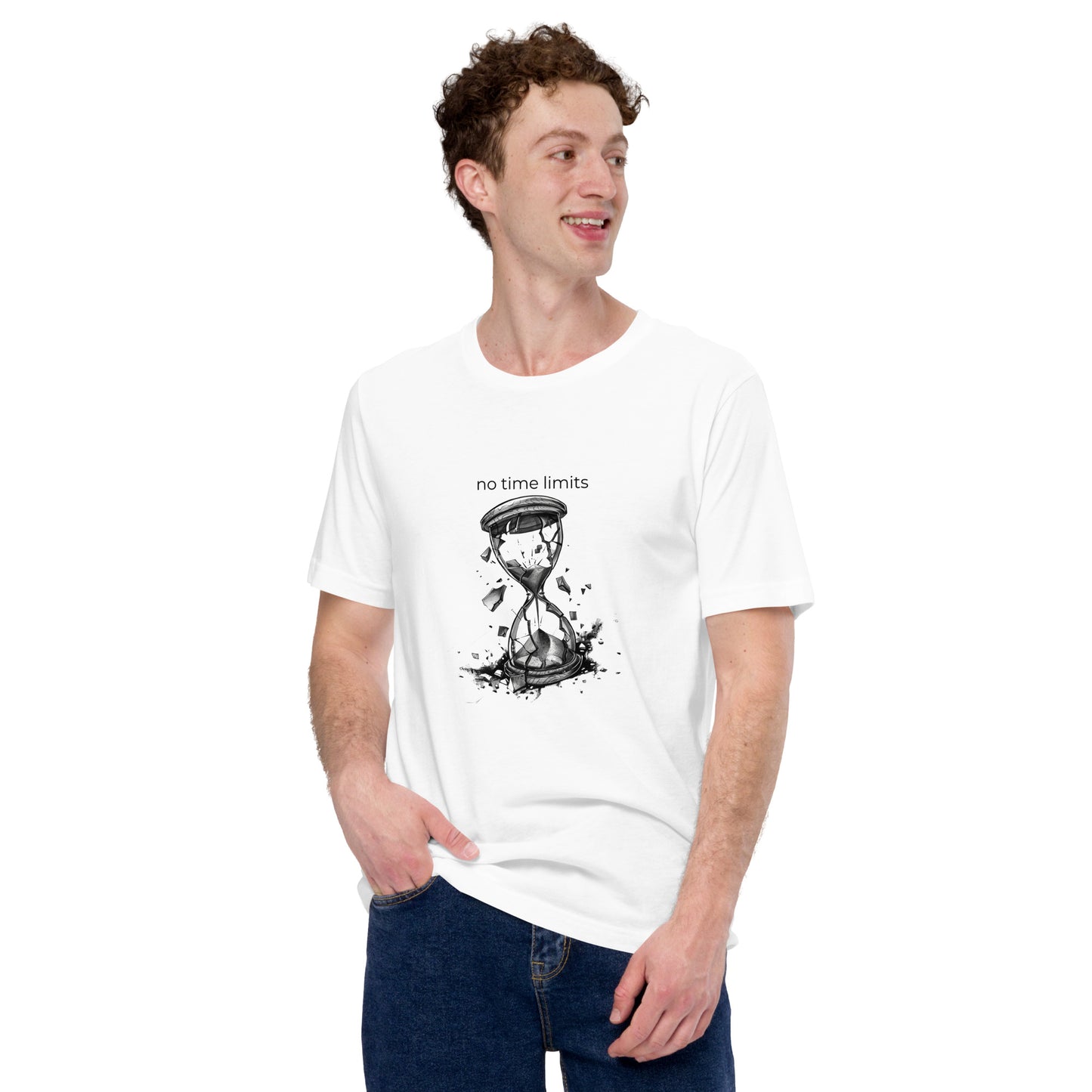 No Time Limits Hourglass Graphic Tee - Surrealist Minimalist Art T-Shirt
