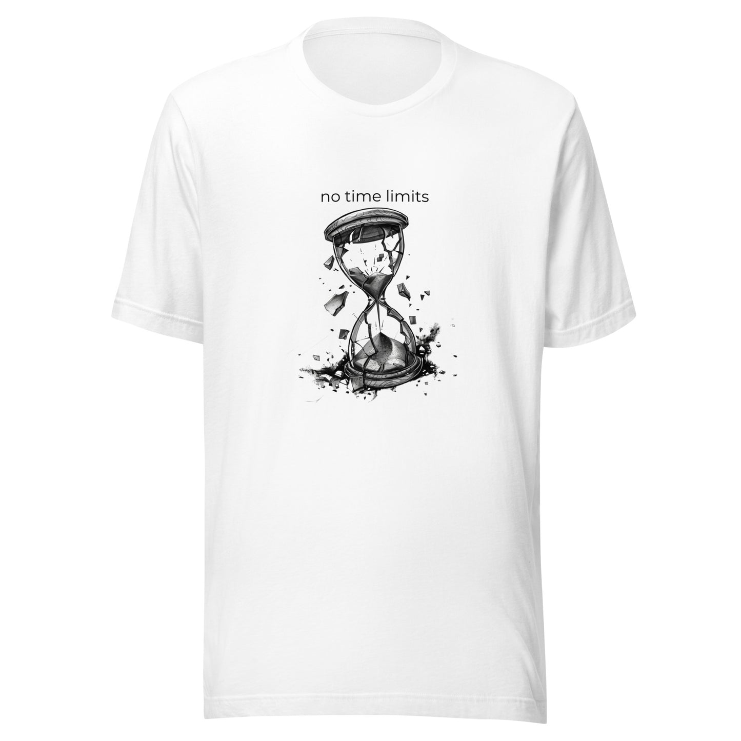 No Time Limits Hourglass Graphic Tee - Surrealist Minimalist Art T-Shirt