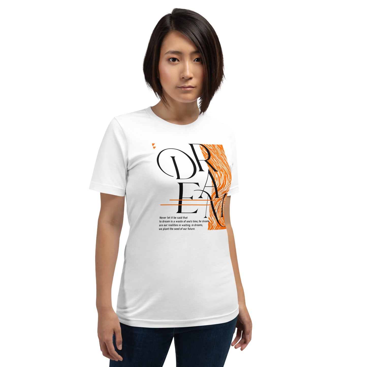 Dream Avant-Garde Typographic Tee - Abstract Minimalist Women's Streetwear T-Shirt