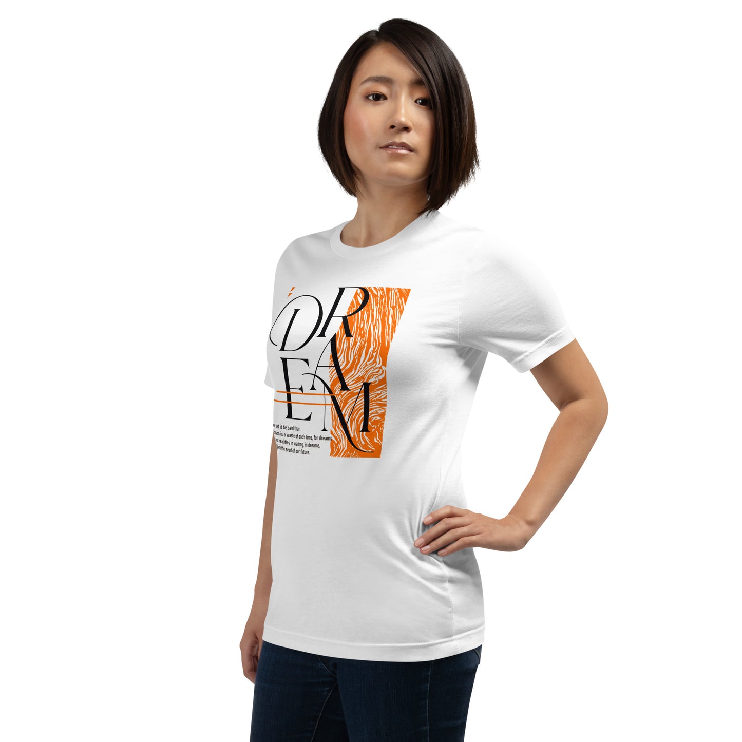 Dream Avant-Garde Typographic Tee - Abstract Minimalist Women's Streetwear T-Shirt