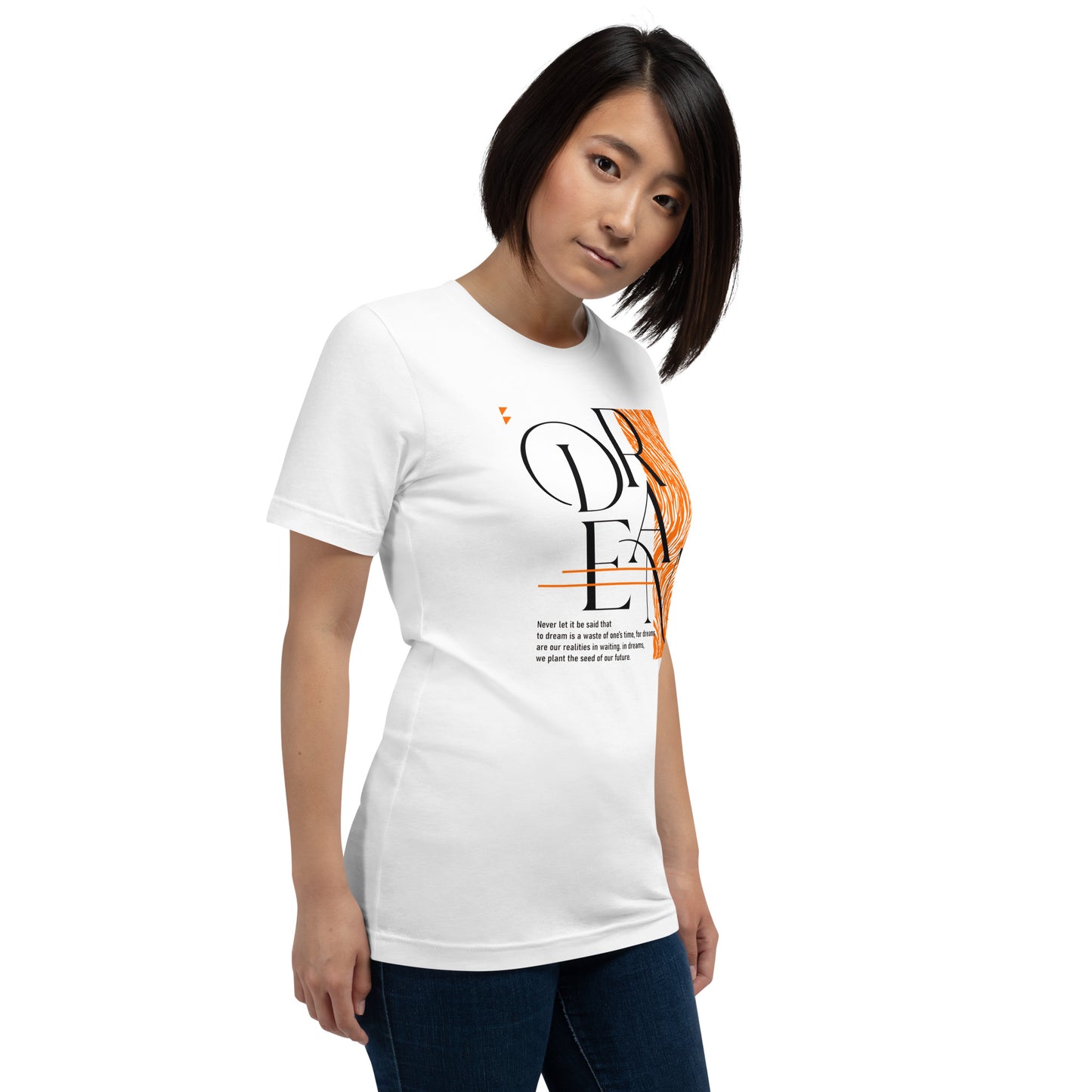 Dream Avant-Garde Typographic Tee - Abstract Minimalist Women's Streetwear T-Shirt