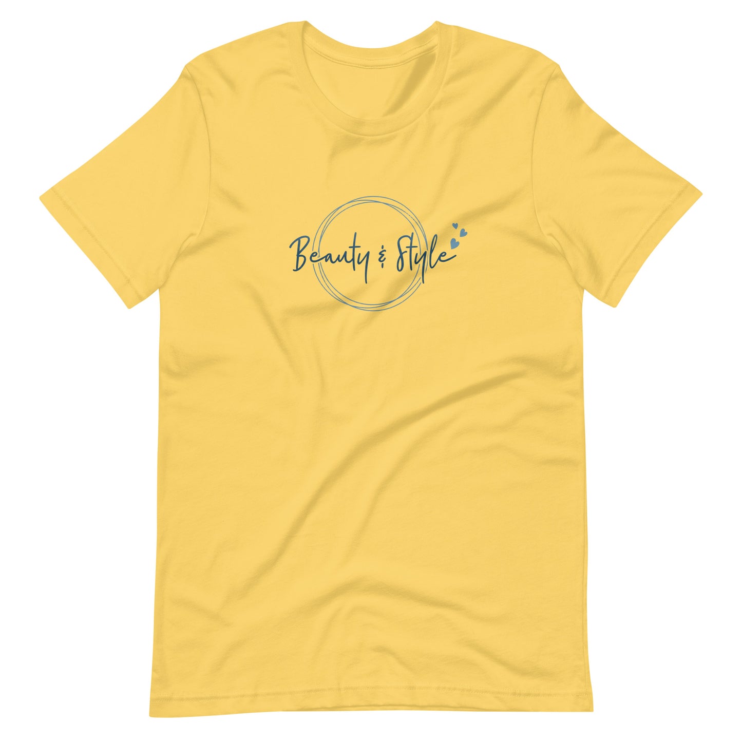 Elyx "Beauty & Style" Elegant Graphic Tee - Minimalist Script Design for Women