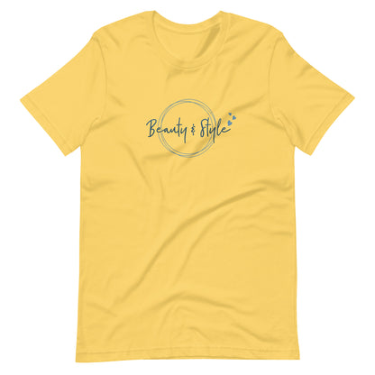 Elyx "Beauty & Style" Elegant Graphic Tee - Minimalist Script Design for Women