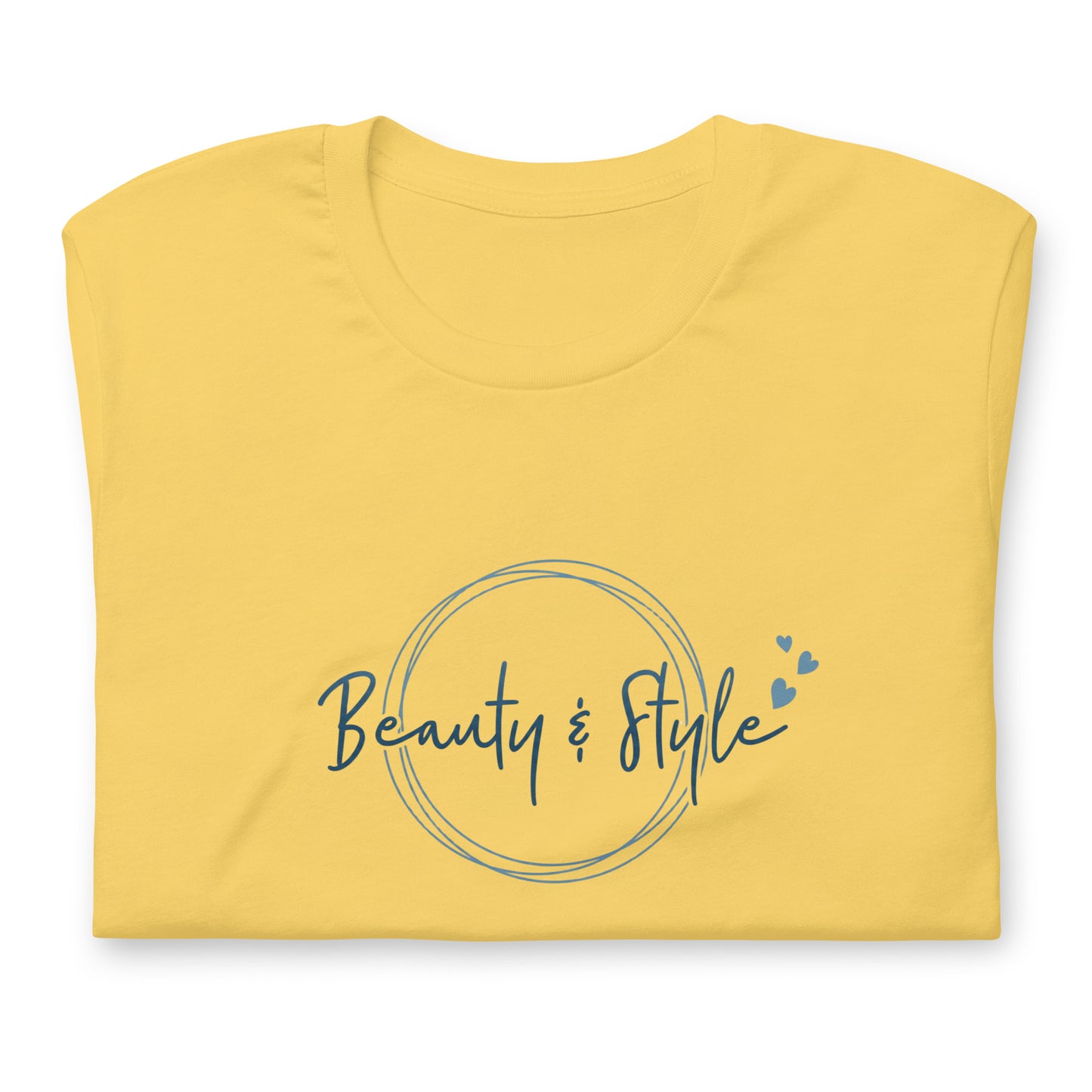 Elyx "Beauty & Style" Elegant Graphic Tee - Minimalist Script Design for Women